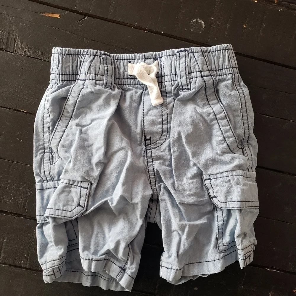 Gymboree Baby Boy 18-24 Months Light Blue Pull On Shorts Cargo Utility